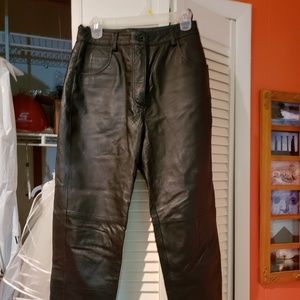 Black Genuine Leather Pants